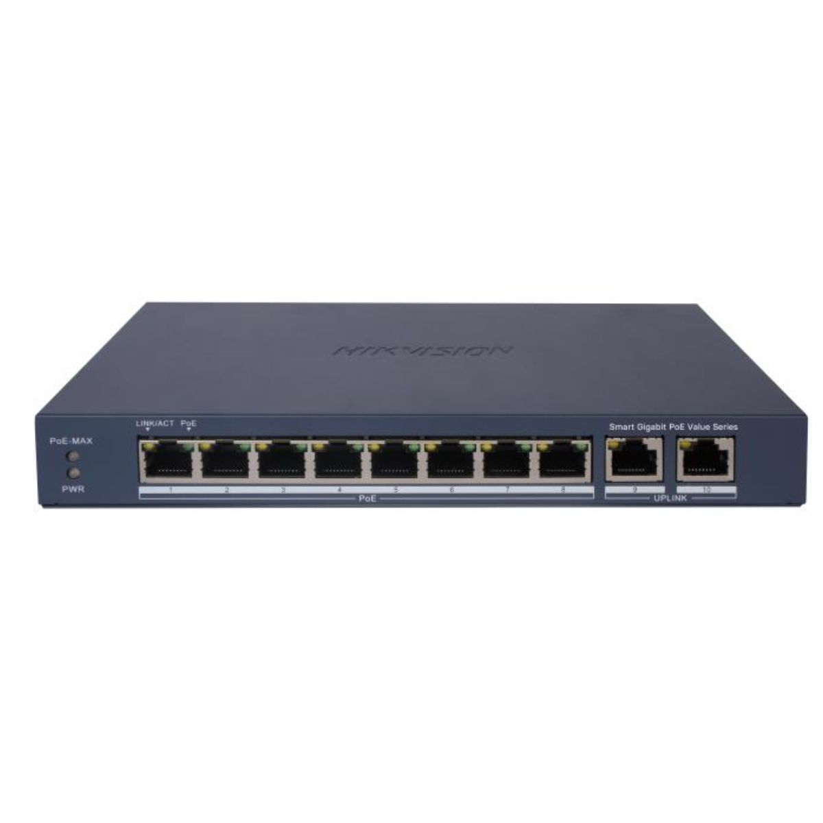 Bộ chia mạng PoE 8 cổng Gigabit Hikvision DS-3E1510P-EI/M công suất 60W, 8 Gigabit PoE port, 2 Gigabit RJ45 port