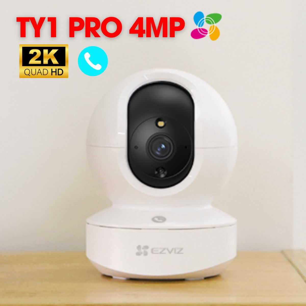 Camera nút Call gọi điện 4MP 2K Ezviz CS-TY1 Pro, đàm thoại 2 chiều