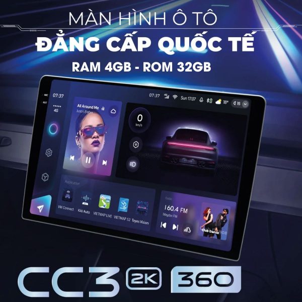 Màn hình Android thông minh TEYES CC3 2K Ram 4GB - Rom 32 GB, điều khiển bằng cử chỉ, dẫn đường thông minh