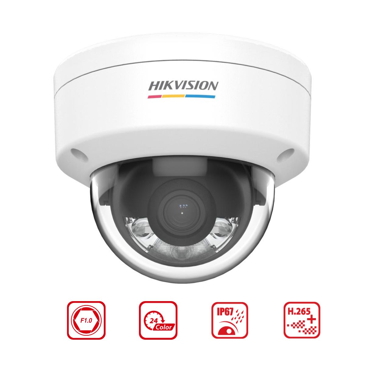 Camera IP Dome Hikvision DS-2CD1127G2-LUF 2MP, tích hợp mic, đèn ánh sáng trắng 30m
