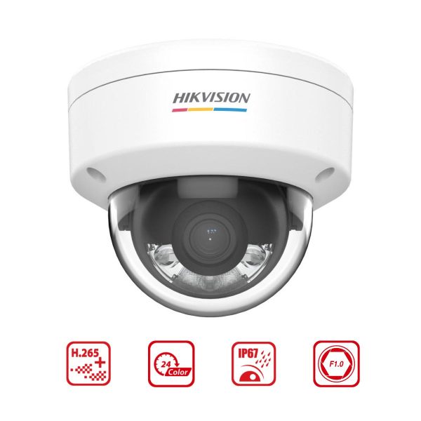 Camera Dome IP Colorvu Hikvision DS-2CD1147G2-LUF 4MP, tich hợp mic, đèn ánh sáng trắng 30m