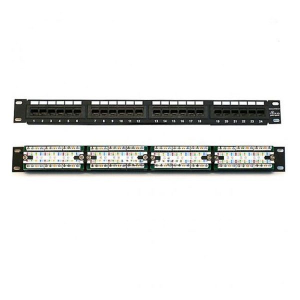 Patch panel 24 cổng AMP/Commscope Cat5e hỗ trợ đấu dây theo 2 chuẩn T568A và T568B