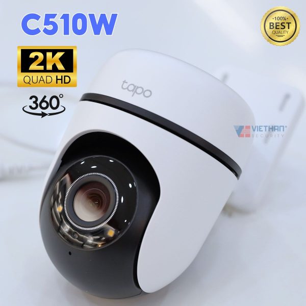 Camera quay quét 360 độ ngoài trời TP-Link Tapo C510W 2K, hồng ngoại ban đêm có màu, phát hiện người thông minh