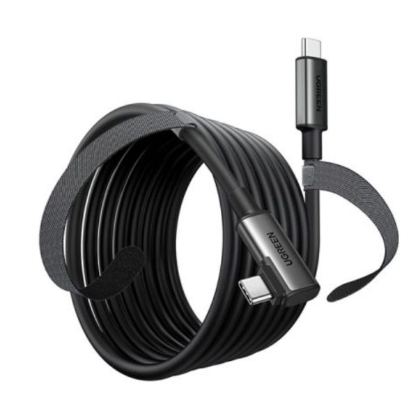 Cáp sạc nhanh USB-C sang USB-C góc vuông Ugreen 90629 US551 chiều dài 5m, màu đen