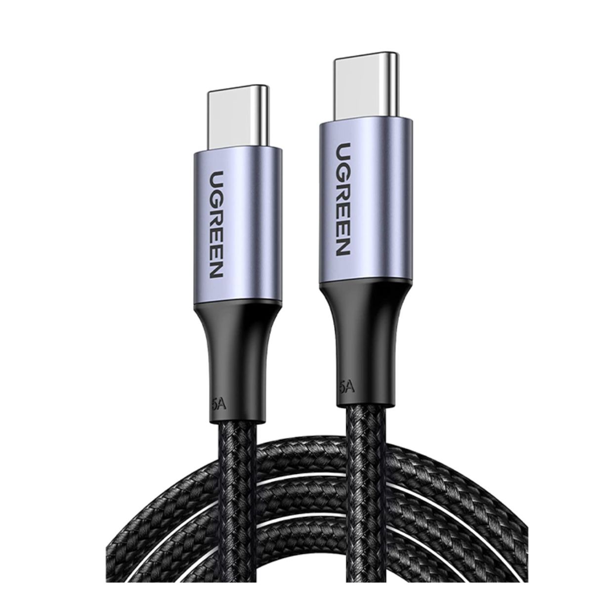 Cáp sạc chiều dài 1m Ugreen 80150 US355 màu đen, hỗ trợ sạc nhanh 5A, chống nhiễu