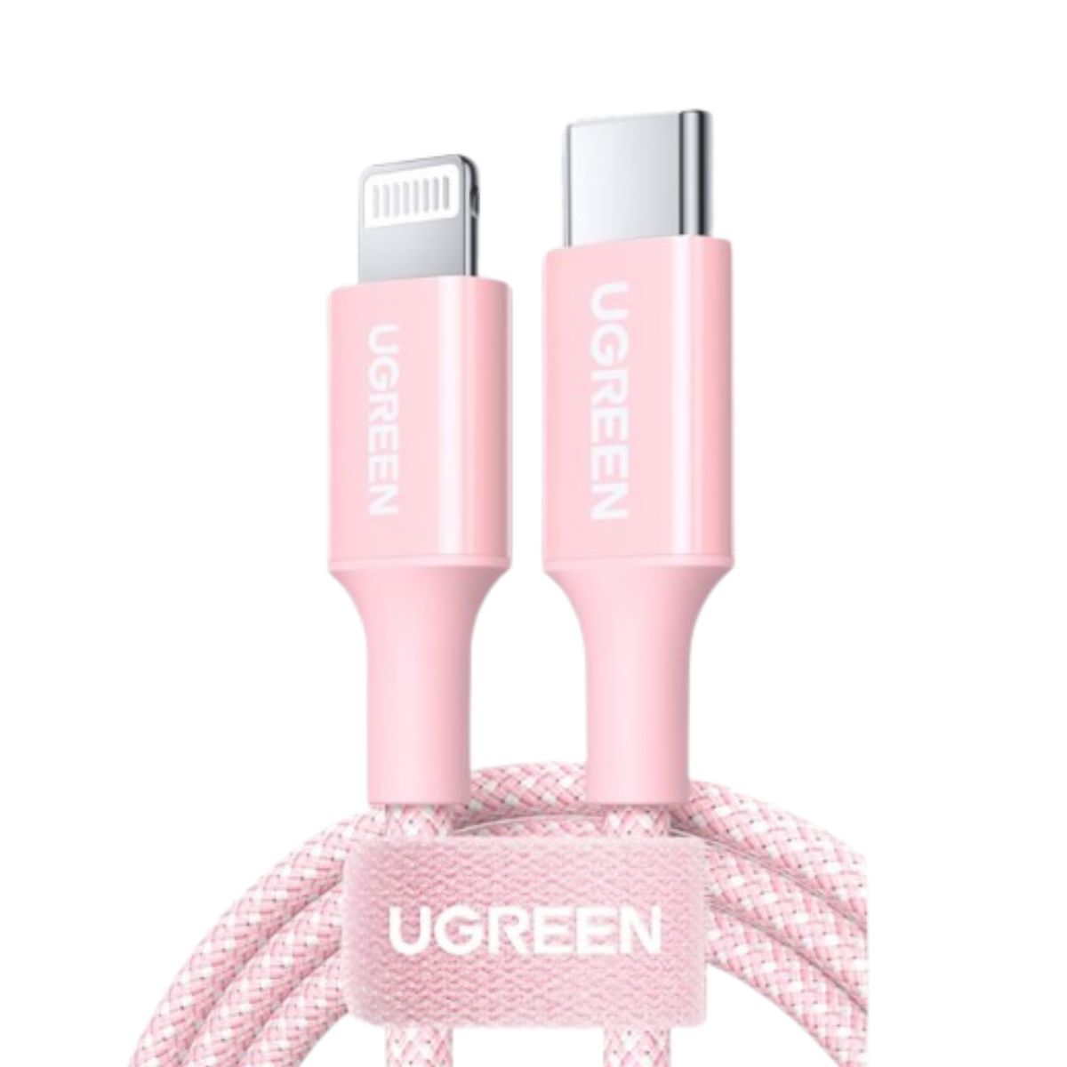 Cáp sạc 1m Lightning chuẩn MFi Ugreen 90450 US532 màu hồng, vỏ nhôm, hỗ trợ sạc nhanh 3A