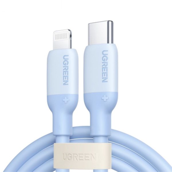 Cáp sạc 1m USB Lightning Ugreen 20313 US387 màu xanh hải quân, tốc độ truyền dữ liệu 480Mbps