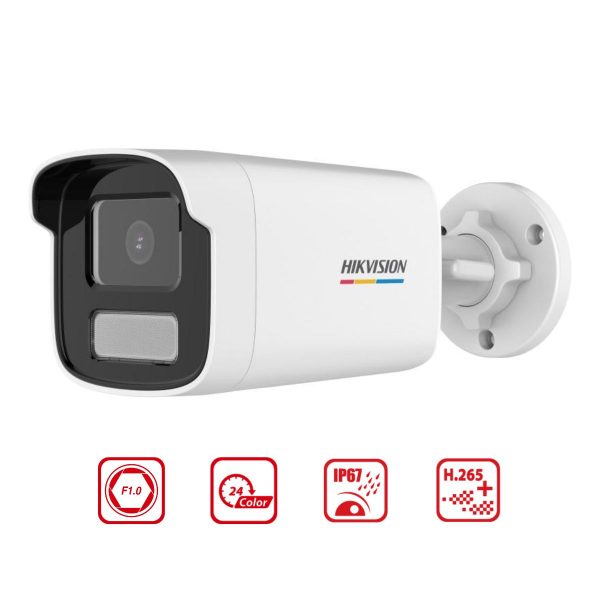 Camera thân IP Colorvu 2MP Hikvision DS-2CD1T27G2-LUF tích hợp mic, hồng ngoại 50m