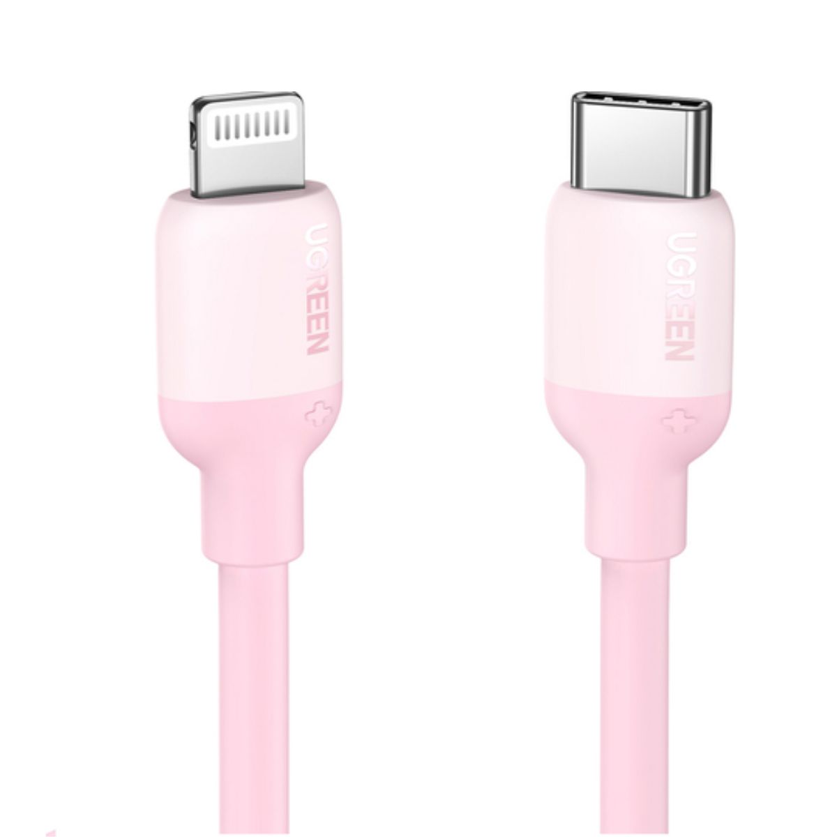 Cáp sạc nhanh 1m silicone Lightning chuẩn MFi Ugreen 60625 US387 màu hồng, sạc nhanh 3A