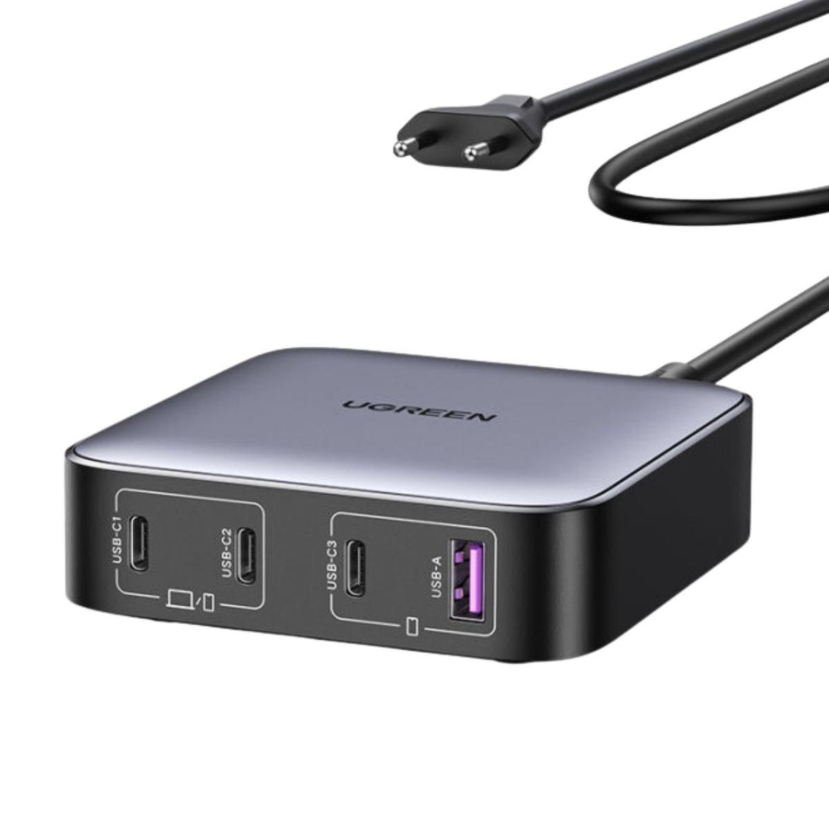 Củ sạc để bàn Nexode 100W US Ugreen 90736 CD328 2 cổng Type-C, 2 cổng Type-A