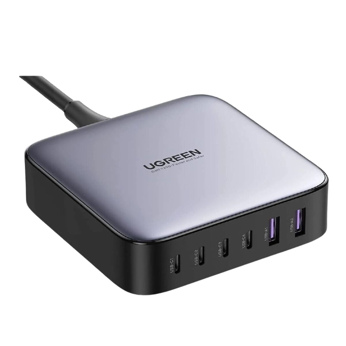 Củ sạc nhanh 200W GaN Ugreen 40913 CD271 4 cổng USB Type-C và 2 cổng USB Type-A