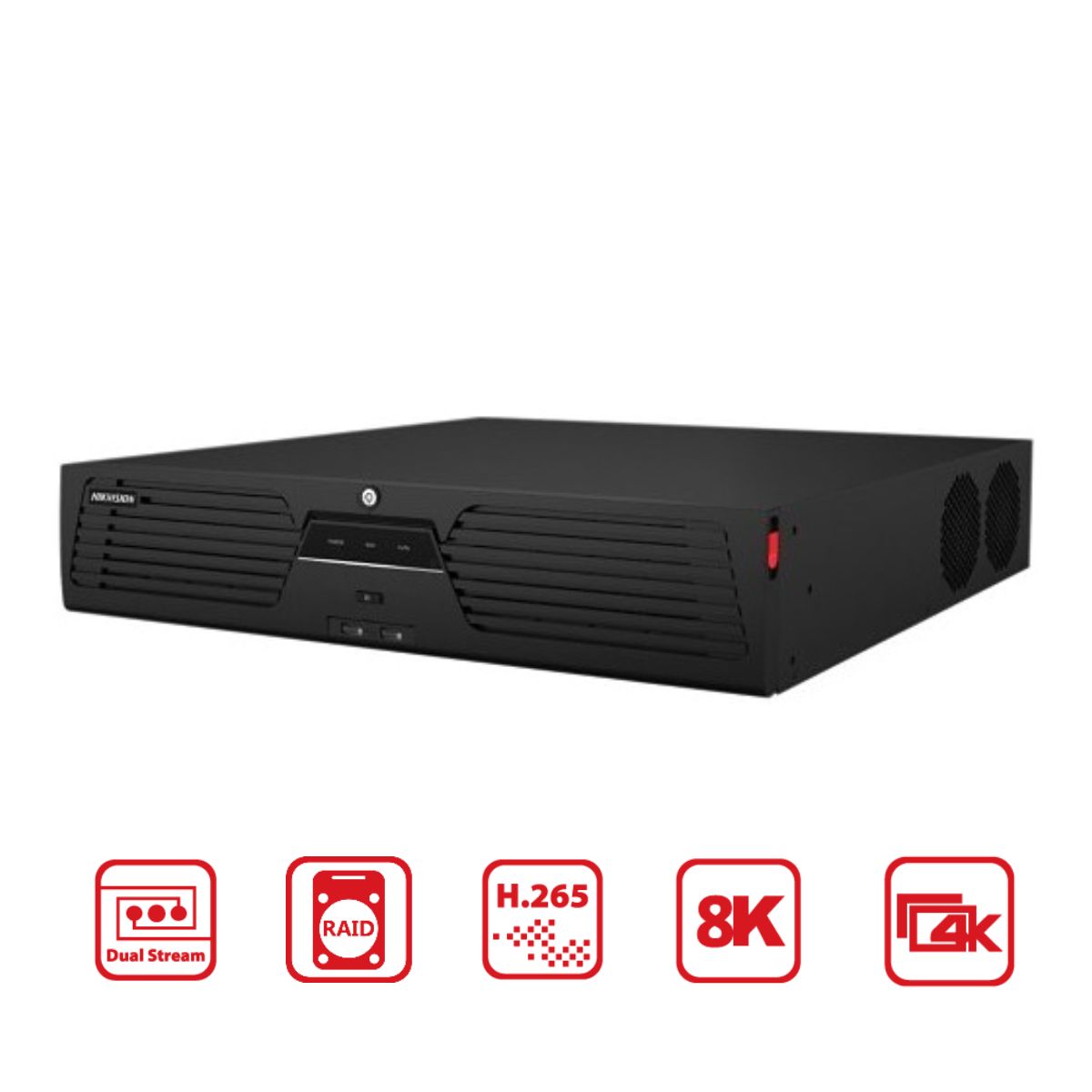 Đầu ghi IP 32 kênh 3U 8K Hikvision DS-9632NI-M8 8 khe ổ cứng HDD và 1 khe eSata