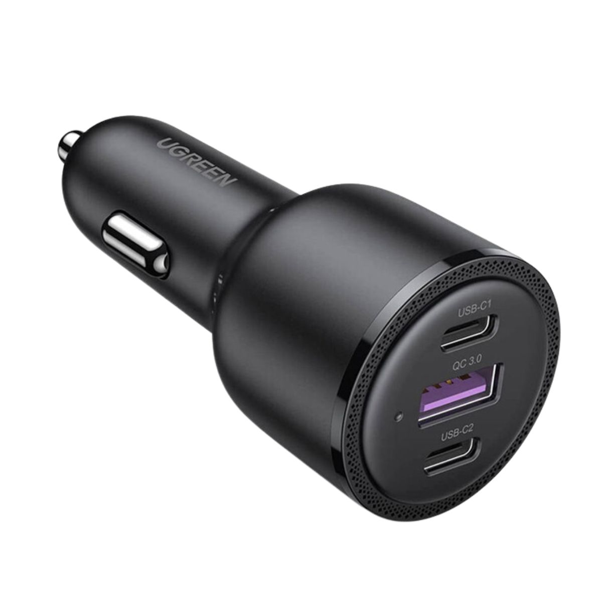 Bộ sạc xe hơi 3 cổng Ugreen 20467 CD239 màu đen, công suất tối đa 69W