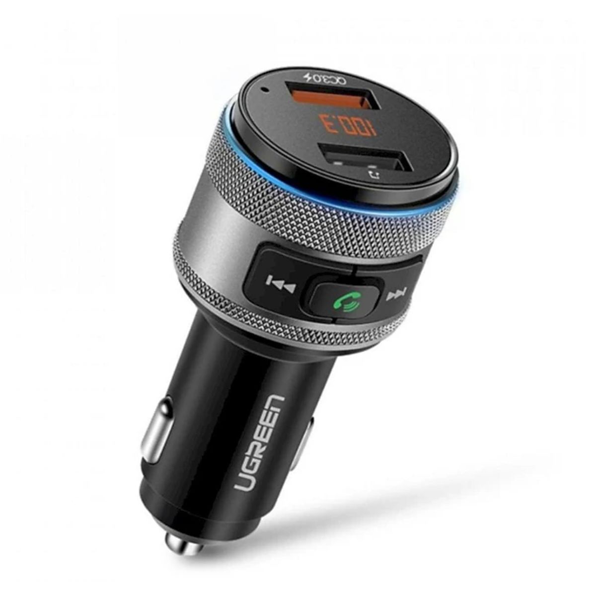 Bộ sạc nhanh ô tô phát FM Bluetooth Ugreen 60283 ED029 tần số FM 87-108.0 MHz