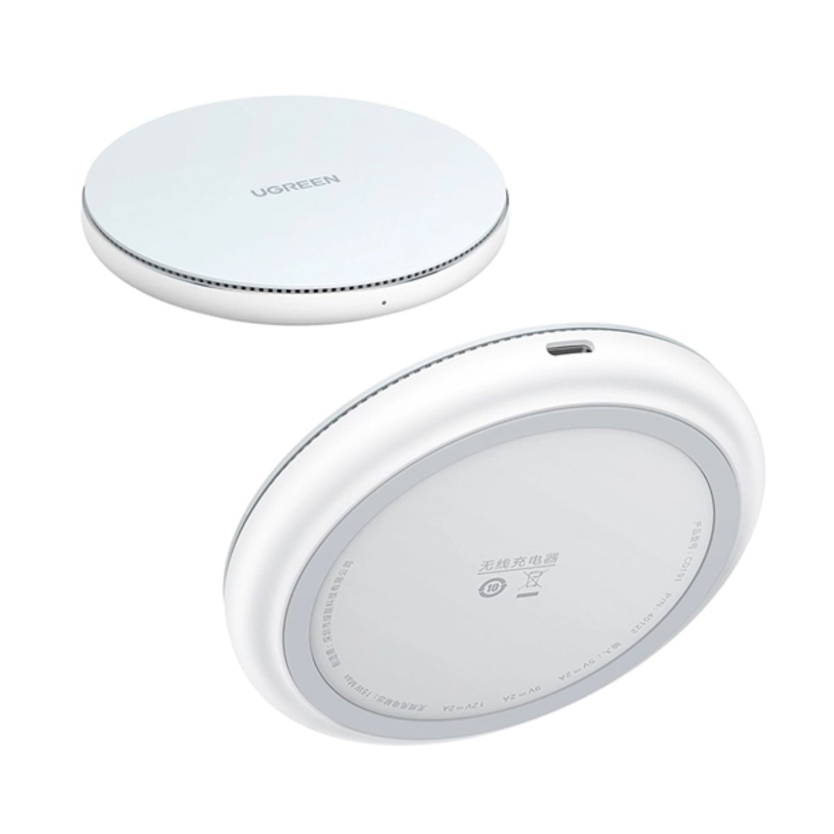 Bàn sạc nhanh không dây Ugreen 40122 CD191 màu trắng, Đèn báo LED