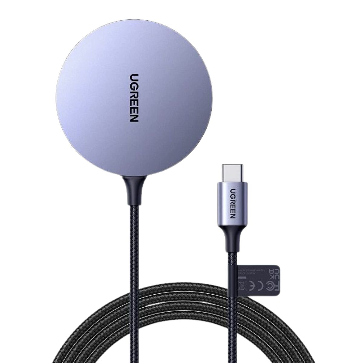 Bộ sạc không dây từ tính Ugreen 30233 CD245 công suất tối đa 15W, đèn báo LED