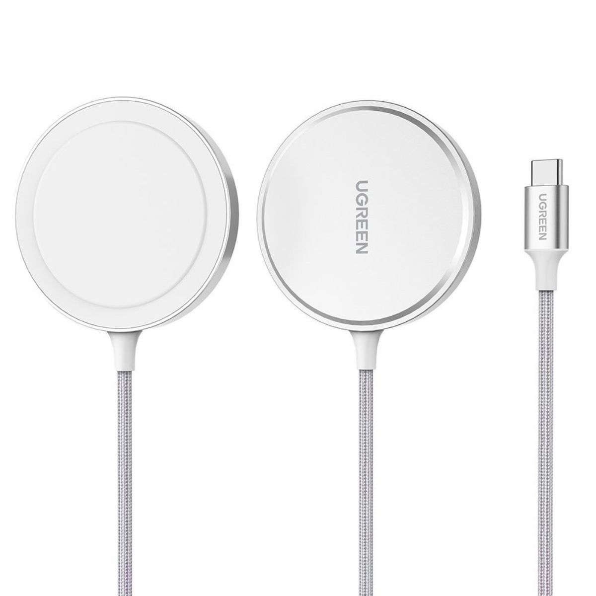 Bộ sạc không dây MagSafe Ugreen 80661 CD284 màu trắng, công suất tối đa 15W