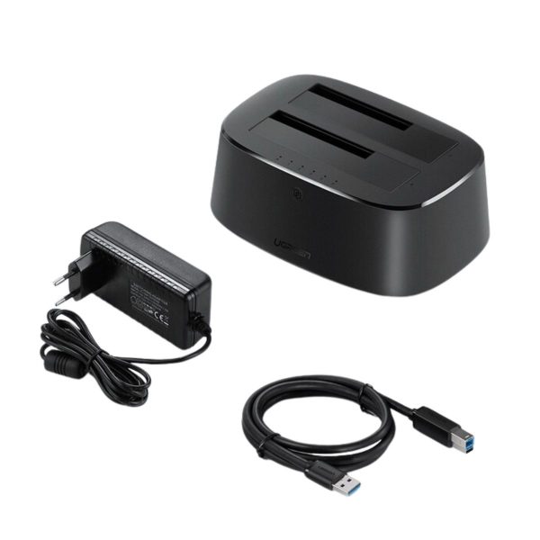 Đế gắn 2 ổ cứng SATA EU Ugreen 50857 CM198 cáp USB 1M, tốc độ lên đến 5Gbps