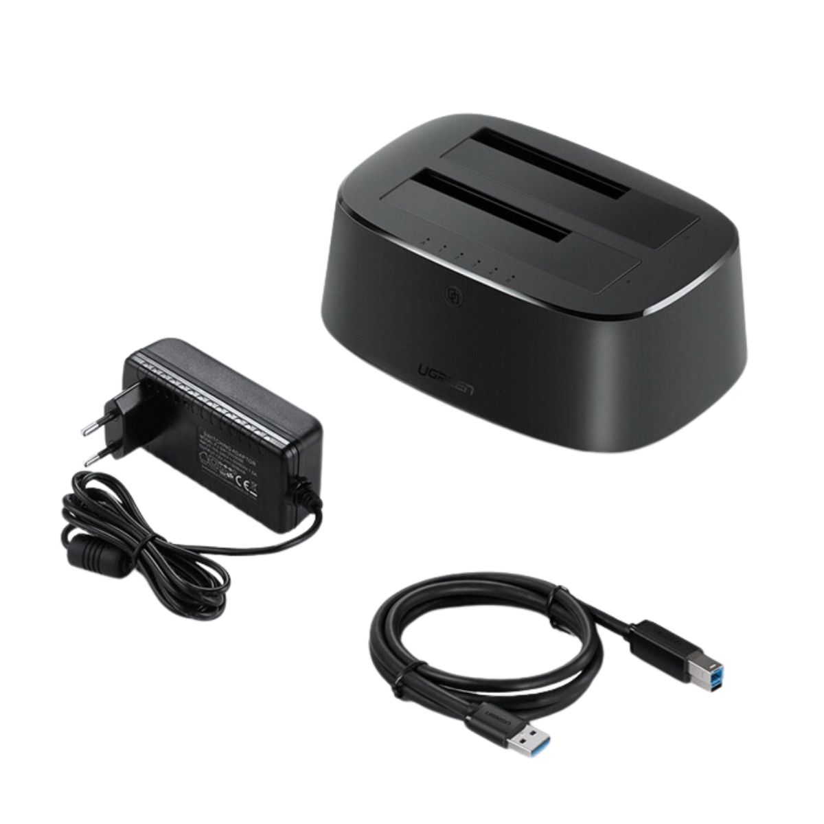 Đế gắn 2 ổ cứng SATA EU Ugreen 50857 CM198 cáp USB 1M, tốc độ lên đến 5Gbps