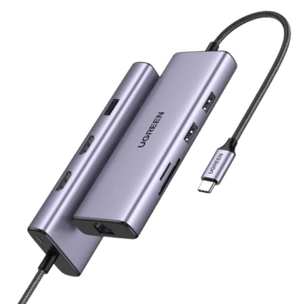 Bộ chuyển USB 9 in 1 Ugreen 90119 CM490 hỗ trợ công suất PD 60W