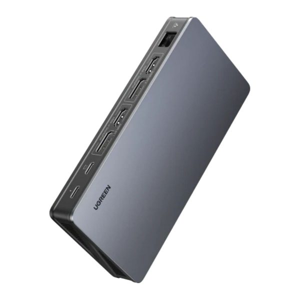 Bộ chuyển Docking 9 in 1 Ugreen 90912 CM615 tốc độ truyền dữ liệu 10Gbps, công suất PD100W
