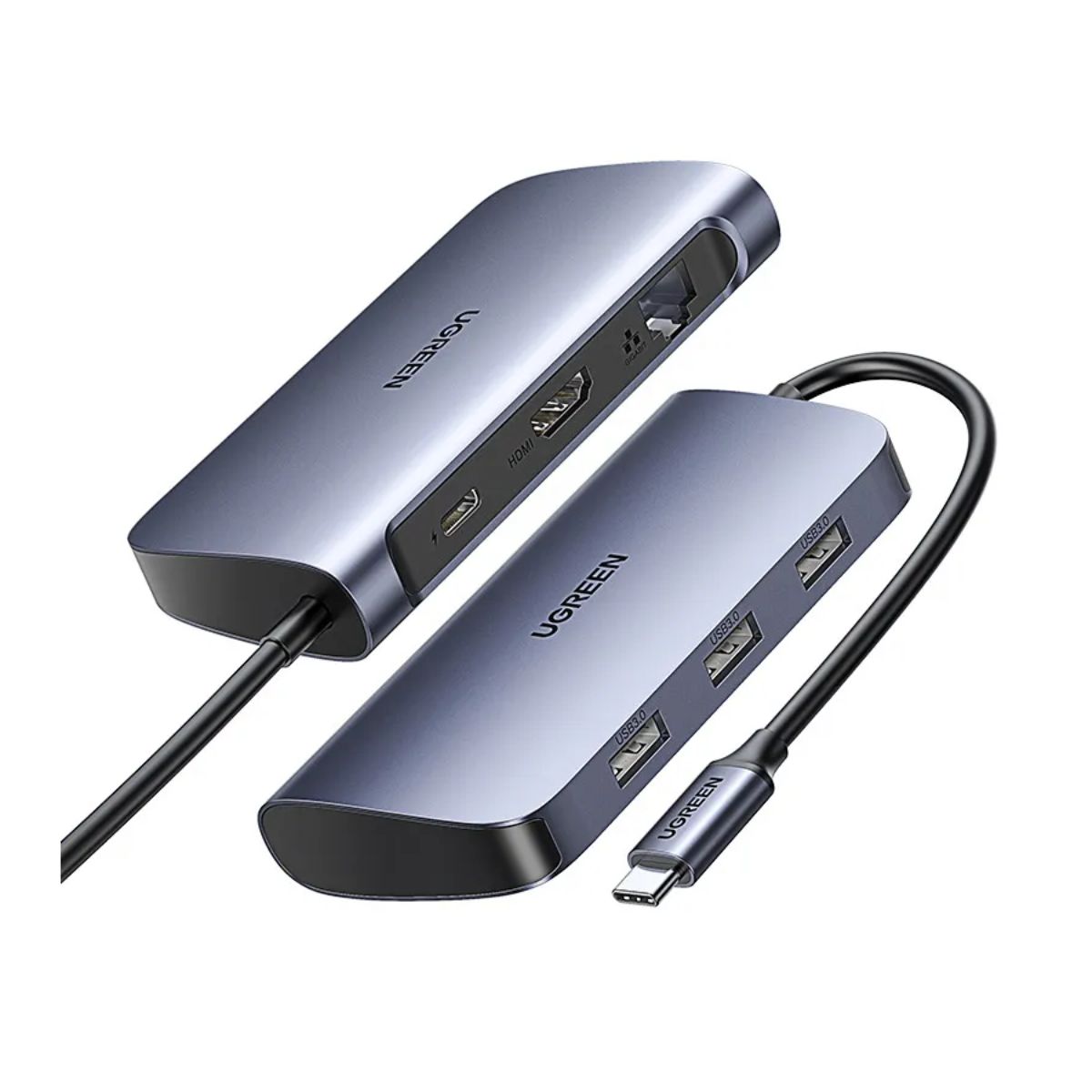 Bộ chuyển đổi Ugreen 50852 CM212 Type-C to HDMI, Lan, USB, SD