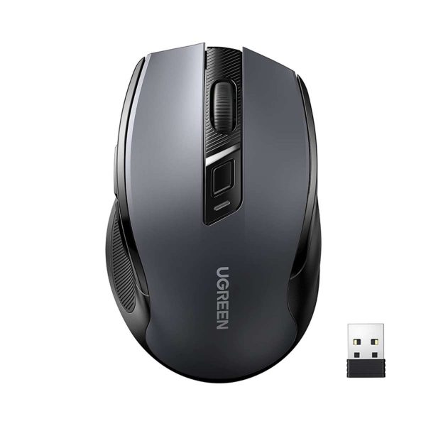 Chuột không dây Ugreen 15063 2.4Ghz Wireless, Ultra Silent, 4000 DPI, 6 nút bấm, pin AA