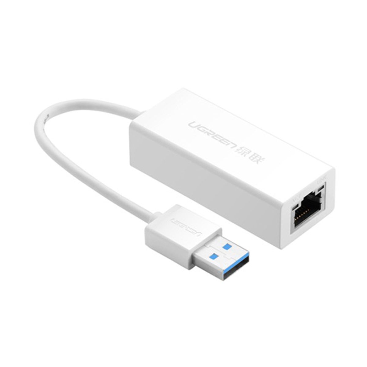Cáp chuyển đổi USB 3.0 sang RJ45 Ugreen 20255 CR111 hỗ trợ tốc độ truyền tải 5Gbps, LAN 1000 Mbps, tích hợp đèn LED
