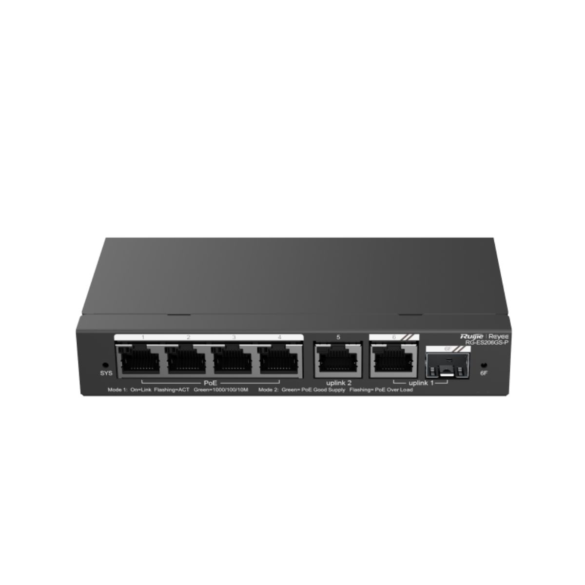 Switch Quản Lý Poe Reyee RG-ES206GS-P 4 cổng 10/100/1000BASE-T, công suất PoE 54W, 1 uplink 1000M RJ45, tốc độ 12Gbps