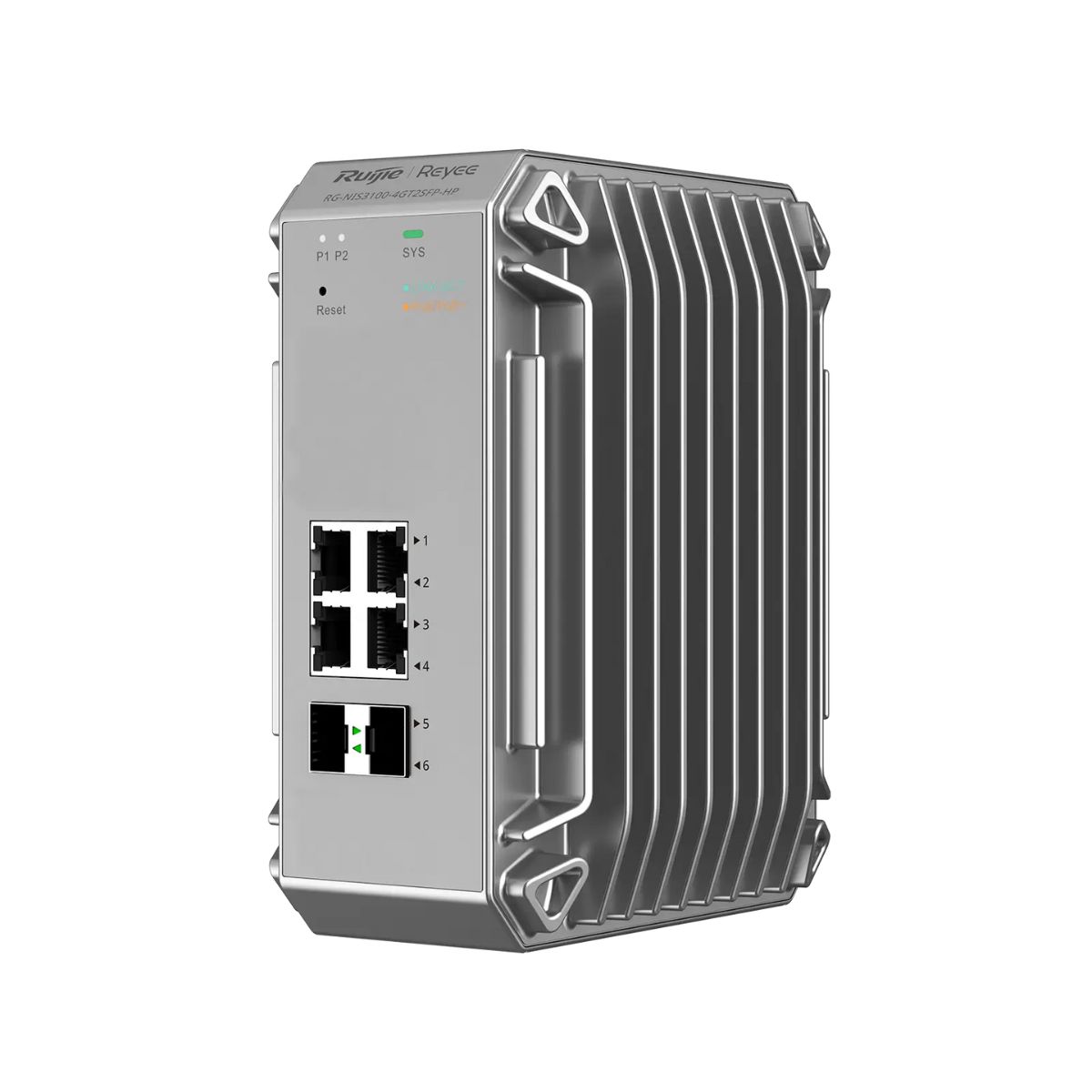 9731_switch_4_cong_reyee_rg_nis3100_4gt2sfp_hp_thumb Switch 4 cổng Reyee RG-NIS3100-4GT2SFP-HP 4 cổng 10/100/1000BASE-T+ 2 cổng quang, PoE 120W, tốc độ 12Gbps, MAC 8K
