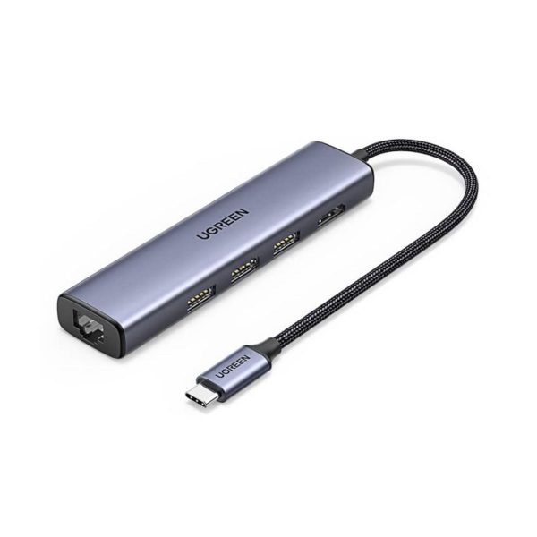 Thiết bị mở rộng Ugreen 20934 CM475 Type C sang HDMI + USB 3.0*3 + LAN, hỗ trợ sạc PD 100W