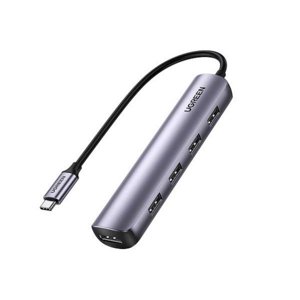 Bộ chuyển 5 in 1 Ugreen 20197 CM417 Type C sang HDMI 4K@30Hz + 4*USB 3.0, tốc độ truyền tải 5Gbps