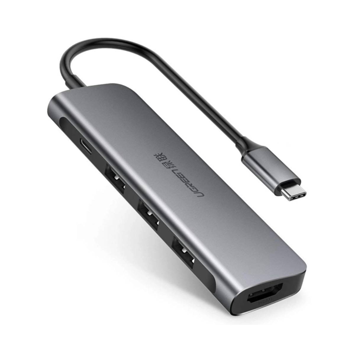 Bộ chuyển đổi Ugreen 50209 CM136 5 in 1 Type C sang HDMI + USB, hỗ trợ sạc Max 20V/3A