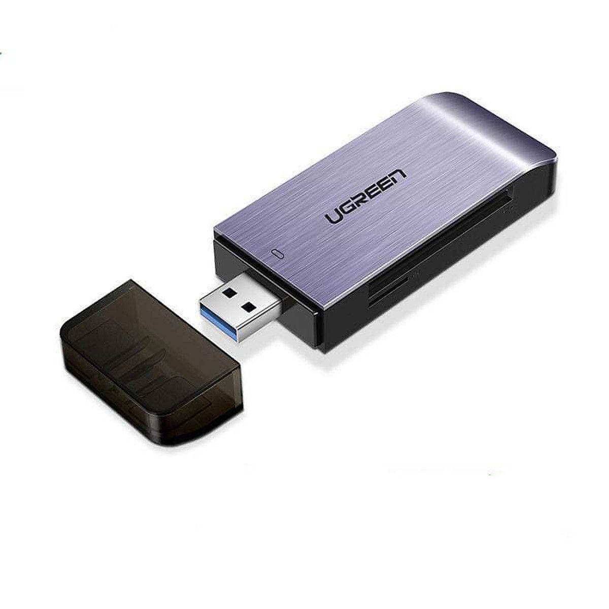 Đầu đọc thẻ USB 3.0 Ugreen 50541 CM180 hỗ trợ SD/TF/CF/MS, tốc độ truyền tải 5Gbps