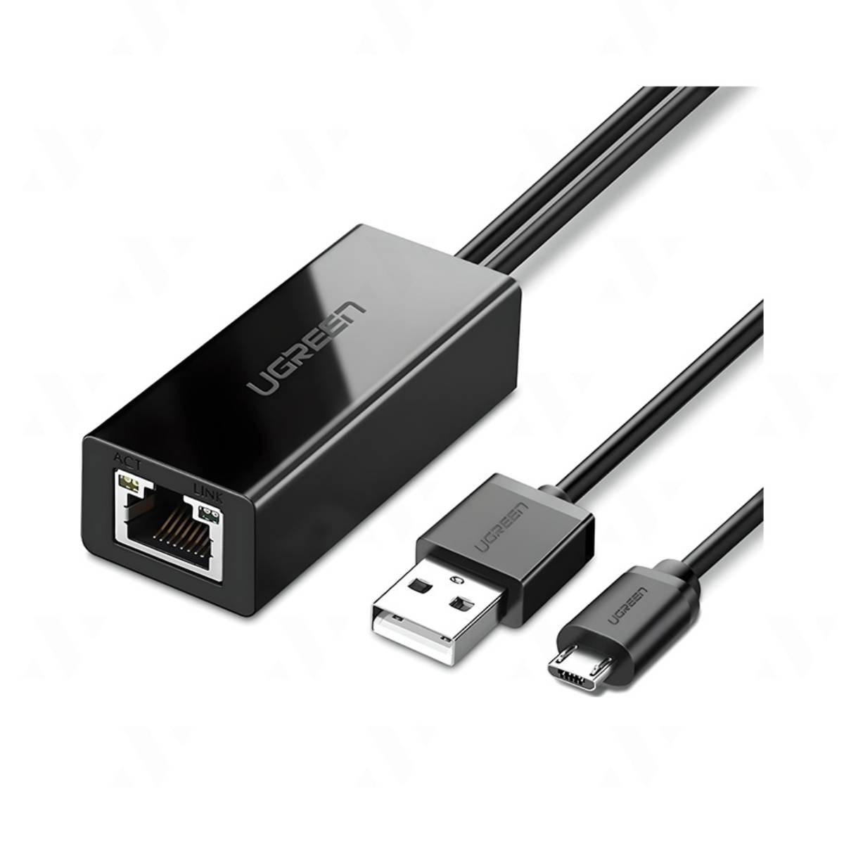 Bộ chuyển đổi USB Ugreen 30985 USB sang LAN RJ45 + Micro USB, tốc độ truyền 100Mbps, 5V-2A