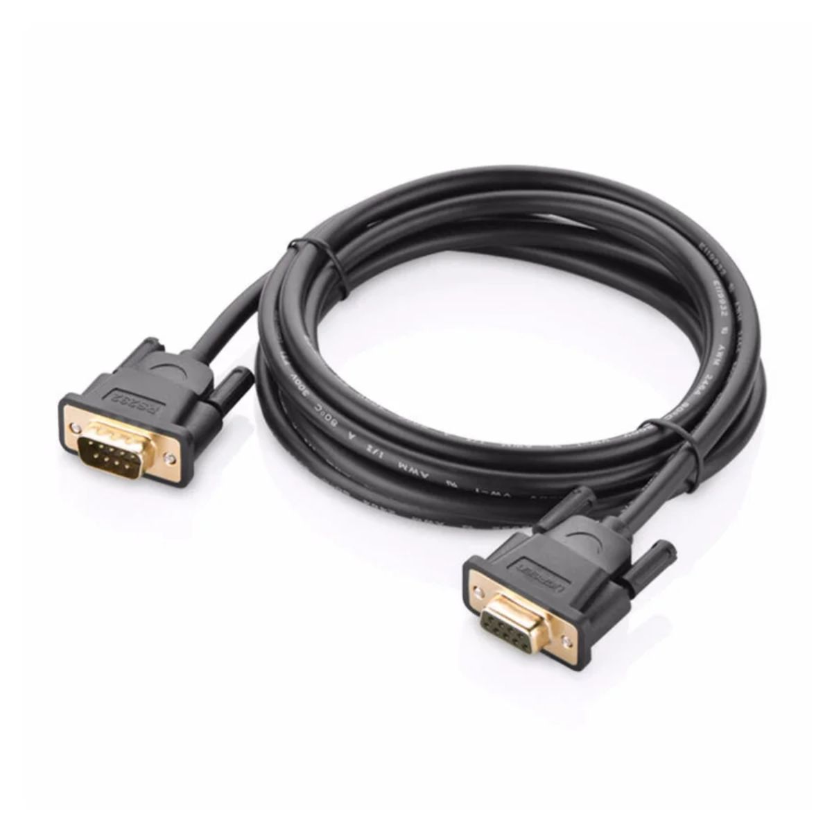 Cáp nối dài 3m Ugreen 20147 DB101 Com sang Com RS232 9 chân, mạ vàng 24K