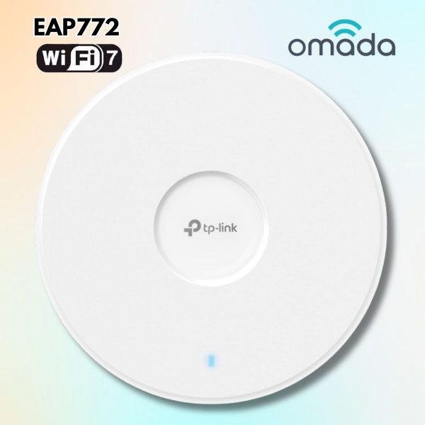 Access Point Wi-Fi 7 Omada EAP772 BE11000, Cổng 2.5G, Hỗ trợ PoE+, Băng tần 6GHz, Công nghệ MLO & 4K-QAM