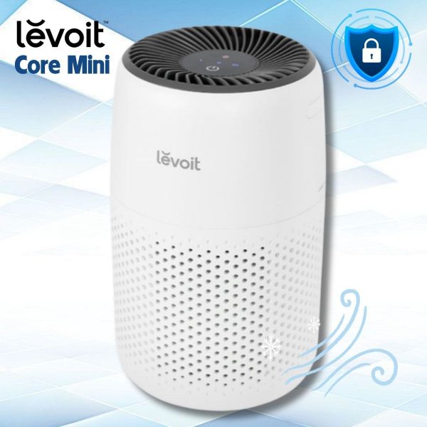 Máy lọc không khí Levoit Core Mini Nhỏ gọn cho phòng 17m2, Lọc HEPA 3 lớp, Công nghệ VortexAir™ 360 độ, Khử 99% Bụi mịn & Mùi hôi