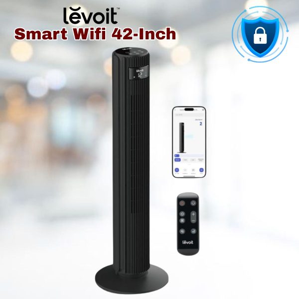 Quạt tháp điều hoà Levoit Smart Wifi 42-Inch, Tốc độ gió 7.9m/s, Góc xoay 90°, 12 cấp độ gió, Chế độ Turbo & Ngủ nâng cao 25dB