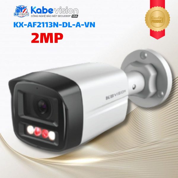 Camera IP Ngoài trời ánh sáng kép 2MP Kabevision KX-AF2113N-DL-A-VN Phát hiện con người, Hỗ Trợ PoE, Tích Hợp Mic, IR & LED 30m