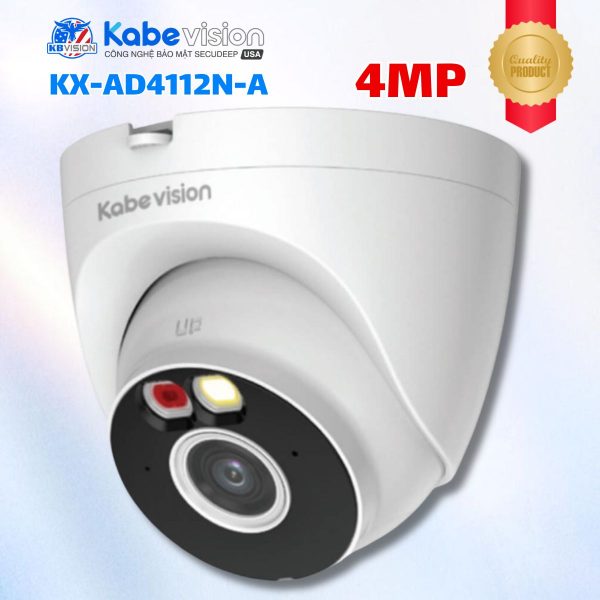 Camera IP Dome 4MP Kabevision KX-AD4112N-A - Nhận diện người, Chống ngược sáng, Hỗ Trợ PoE & Mic, LED/IR 30m, IP67