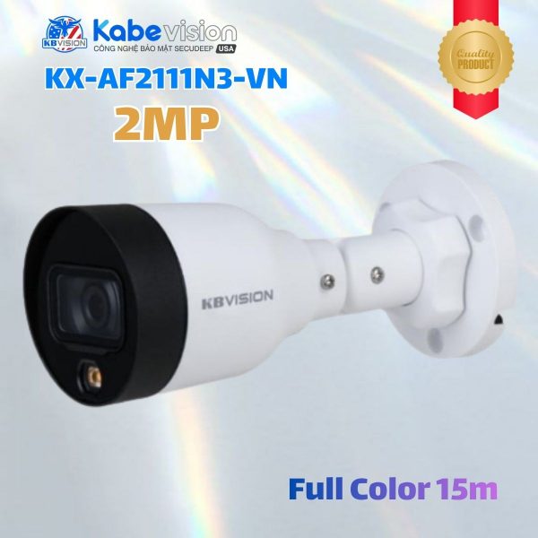 Camera IP Full Color Kabevision KX-AF2111N3-VN 2MP Starlight, Cảm biến Sony, LED 15m, Hỗ trợ PoE & IP67