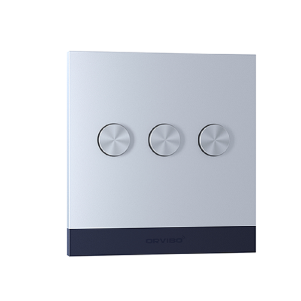 Công tắc cơ điện thông minh Orvibo T22W3ZS, 3 nút, mặt nhôm, sóng Zigbee HA, tần số 2.4