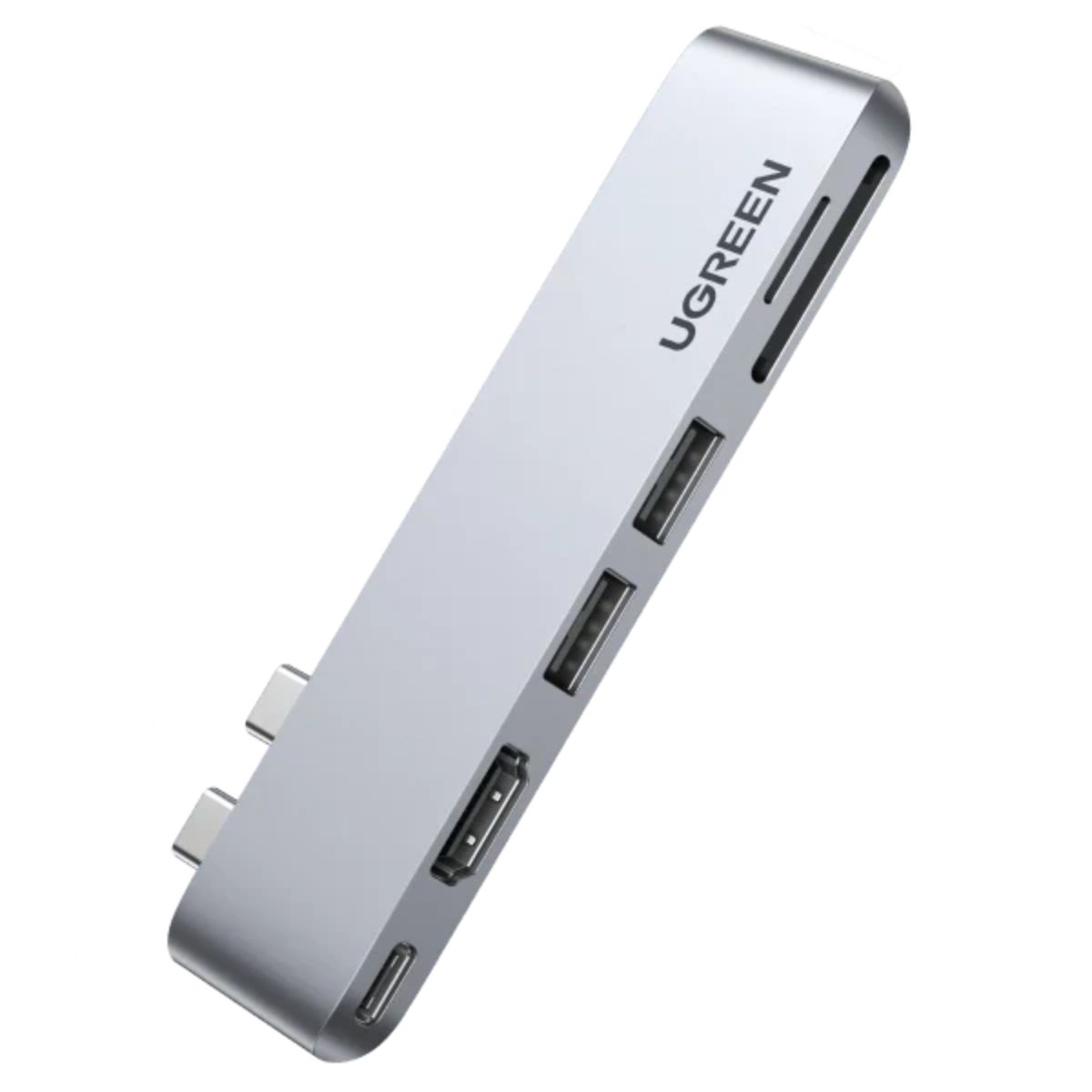 Bộ chuyển Ugreen 80856 CM380 Type C sang HDMI + USB 3.0 + SD/TF, sạc PD 100W
