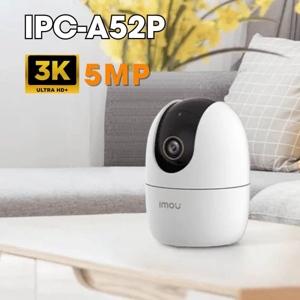 Camera Imou trong nhà A52P WiFi 3K 5MP, đàm thoại 2 chiều, xoay 360 độ, tích hợp mic và loa, AI thông minh