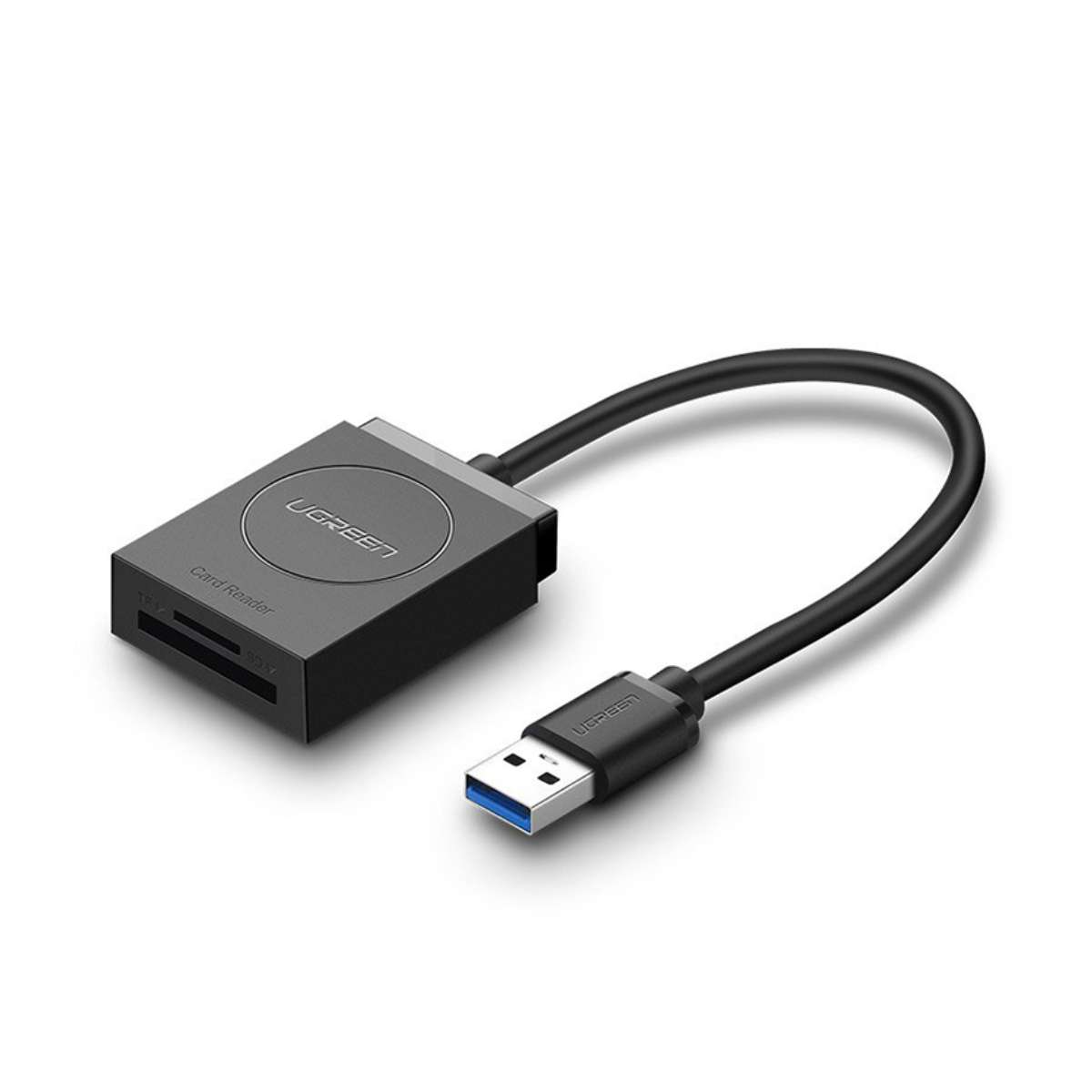 Đầu đọc thẻ nhớ USB 3.0 Ugreen 20250 CR127 dài 15cm, hỗ trợ SD+TF, tốc độ 5Gbps