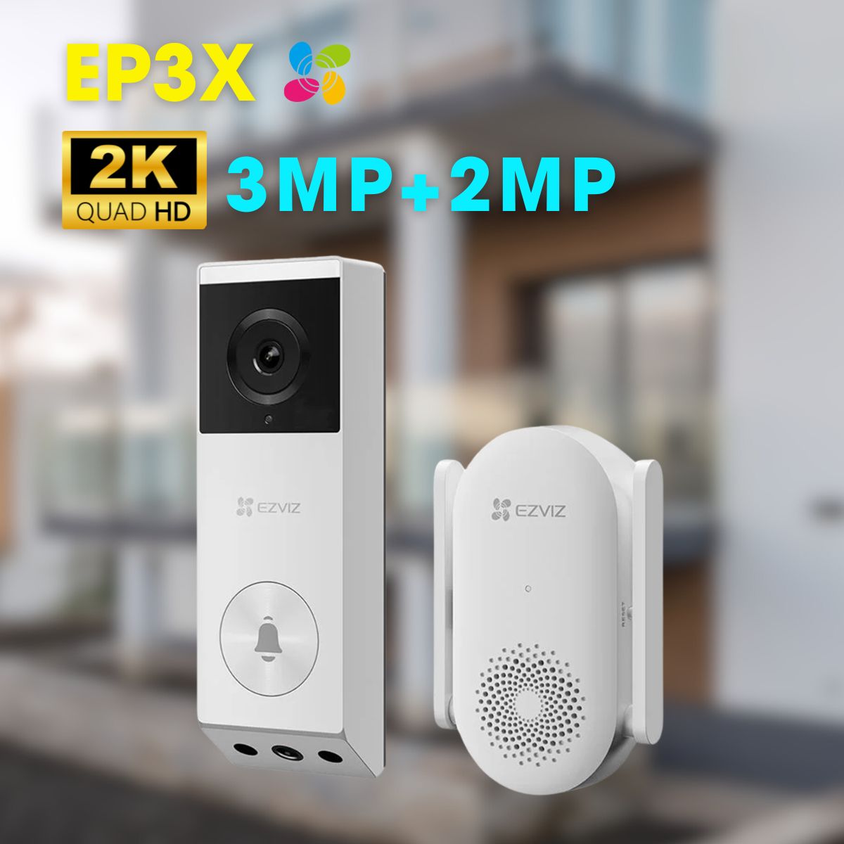 10129_chuong_cua_ezviz_ep3x_thumb Chuông cửa Ezviz EP3X ống kính kép 2K (3MP+2MP), tích hợp pin 5200mAh, phát hiện người/gói hàng, đàm thoại hai chiều