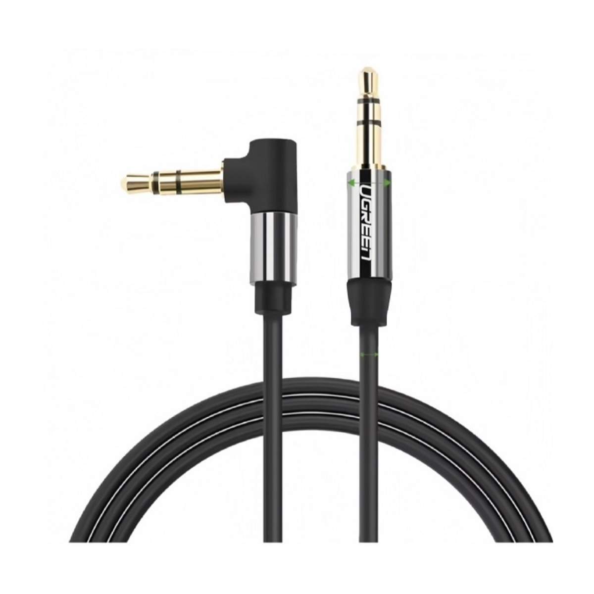 Cáp âm thanh góc 3.5mm thẳng Ugreen 1.5m (Đen) 40185