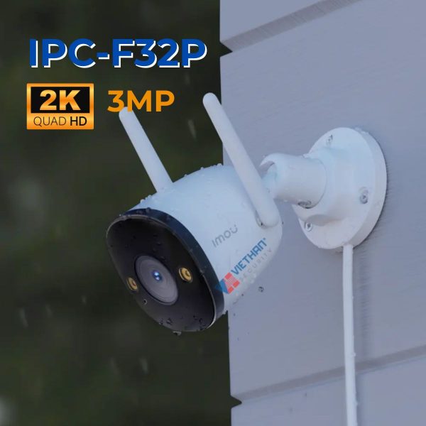 Camera Bullet 2C IMOU IPC-F32P 3MP 2K- Camera Wifi Ngoài Trời Chống Nước, Kết Nối Wifi 6