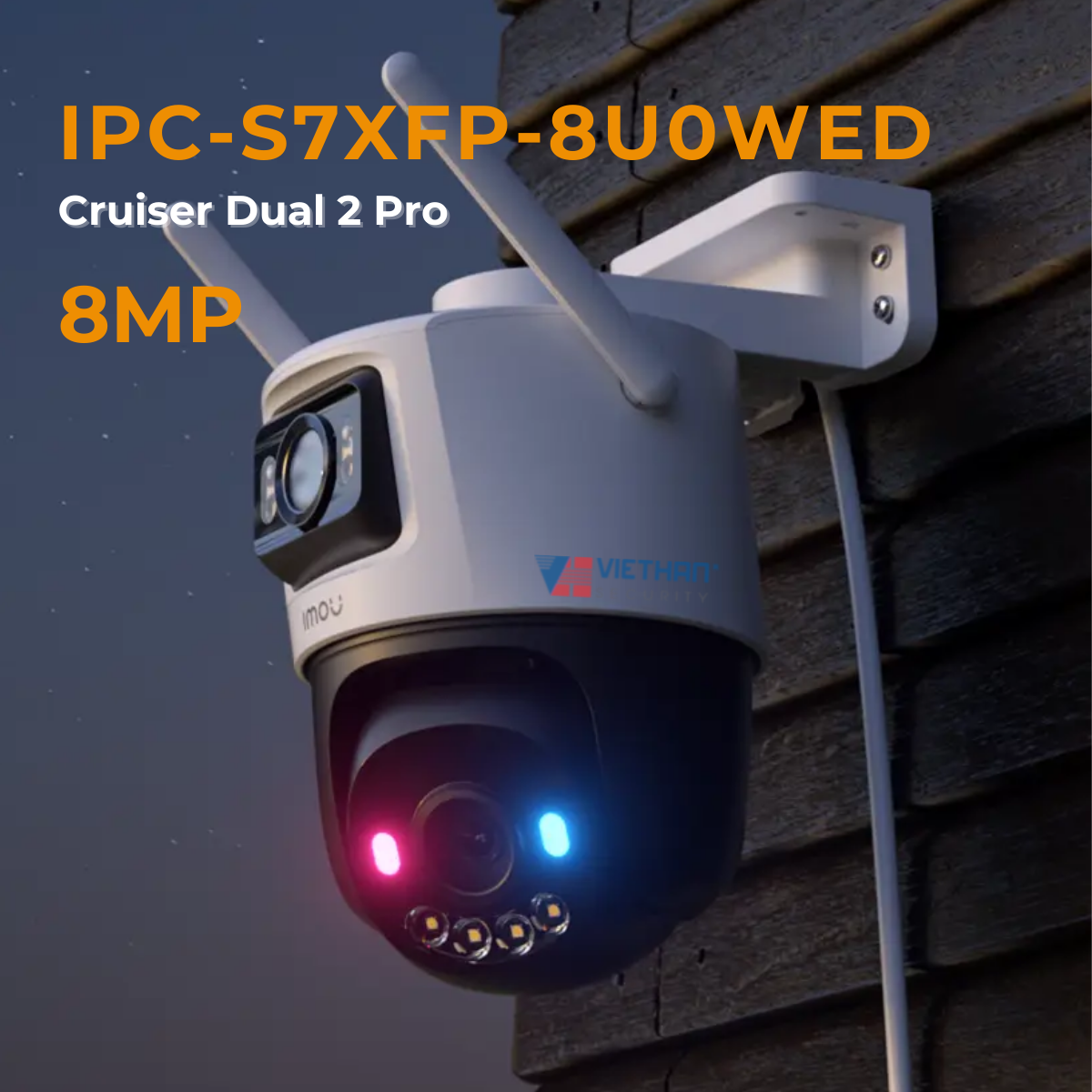Camera Cruiser Dual 2 Pro IMOU IPC-S7XFP-8U0WED - Wifi Ngoài Trời, Ống Kính Kép, Chống Nước IP66